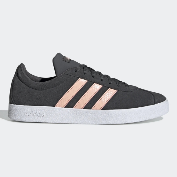 Adidas Womens Low Top Casual Gray & Pink Shoes - Picture 2 of 7